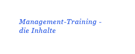 Management-Training - die Inhalte